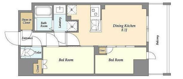AUGUSTA RESIDENCE 新小岩(2DK/10階)の間取り写真