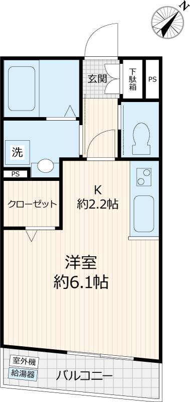 LA SUA CASA.SII(ワンルーム/2階)の間取り写真