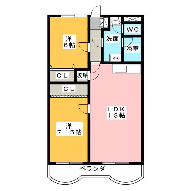 フェニックス長泉(2LDK/3階)の間取り写真