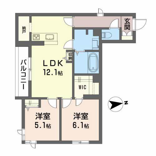 ザ・ガーデンコートハウス別館(2LDK/3階)の間取り写真
