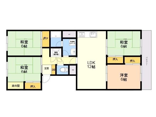 イトーピア西新(4LDK/2階)の間取り写真