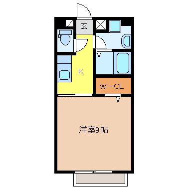 サイプラス(1K/2階)の間取り写真