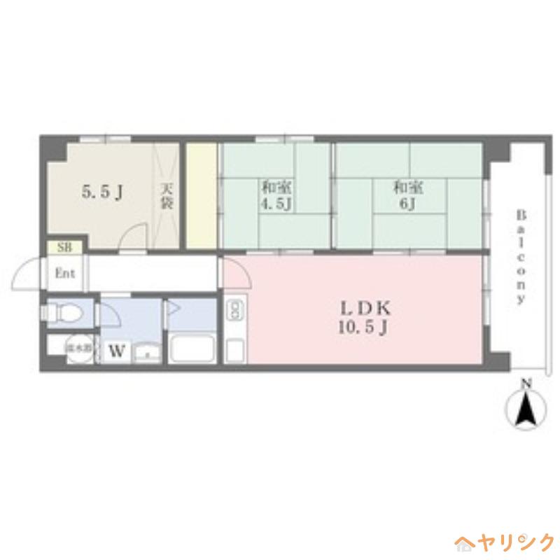 ニューコーポ植田I(3LDK/3階)の間取り写真