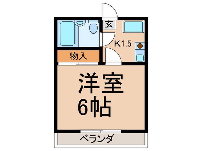 ひよりハイツ(1K/2階)の間取り写真