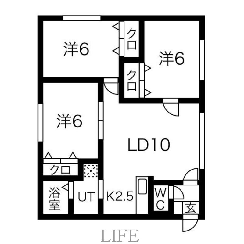 花コート(3LDK/2階)の間取り写真
