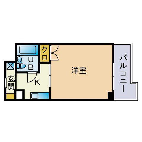 グランドハイツ博多(ワンルーム/3階)の間取り写真