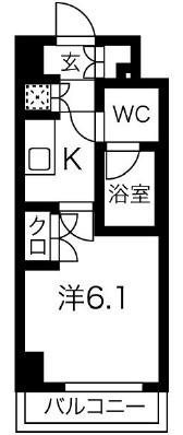 スパシエグランス早稲田(1K/6階)の間取り写真