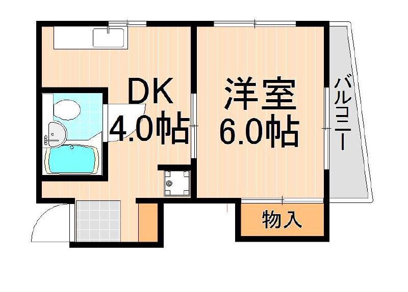 伊井ビル(1DK/3階)の間取り写真