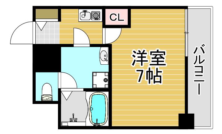 MEET ME 梅田西(1K/5階)の間取り写真