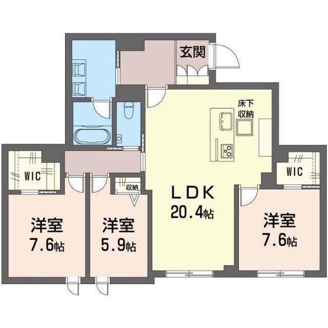 アルサンテ あざみ野(3LDK/1階)の間取り写真