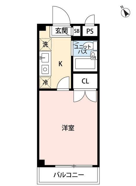 ヴェリテ三園(1K/2階)の間取り写真