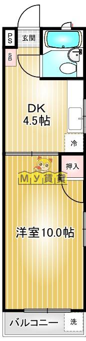 リアライズ尾頭橋(1DK/6階)の間取り写真