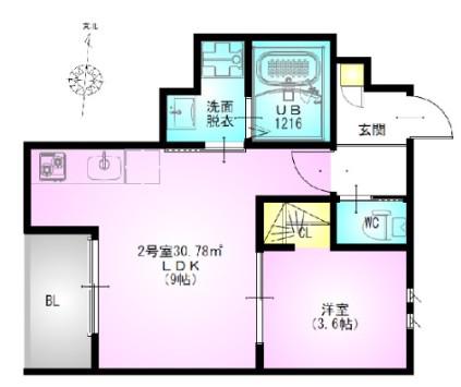 REGAREST NISSHIN(1LDK/1階)の間取り写真