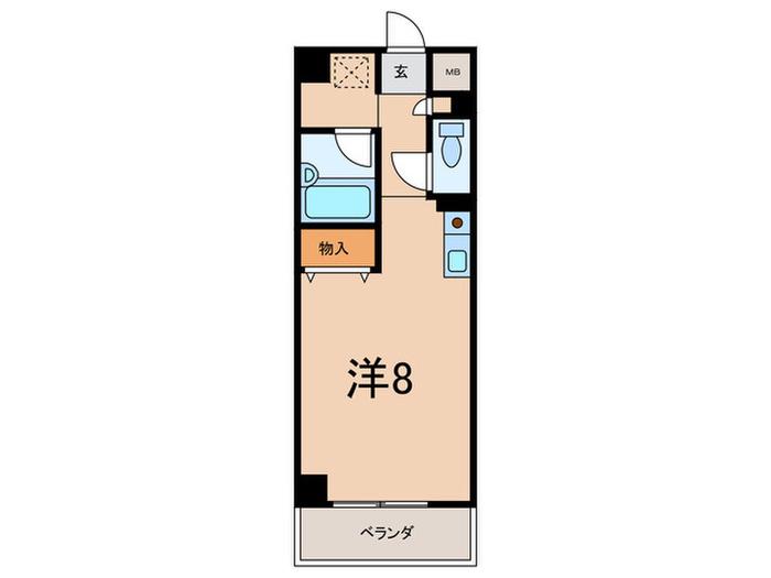 ラフィーネ苦楽園(ワンルーム/5階)の間取り写真