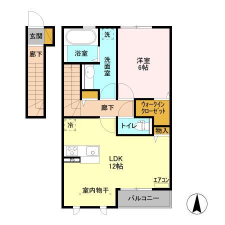 RUINES MAISONII(1LDK/2階)の間取り写真