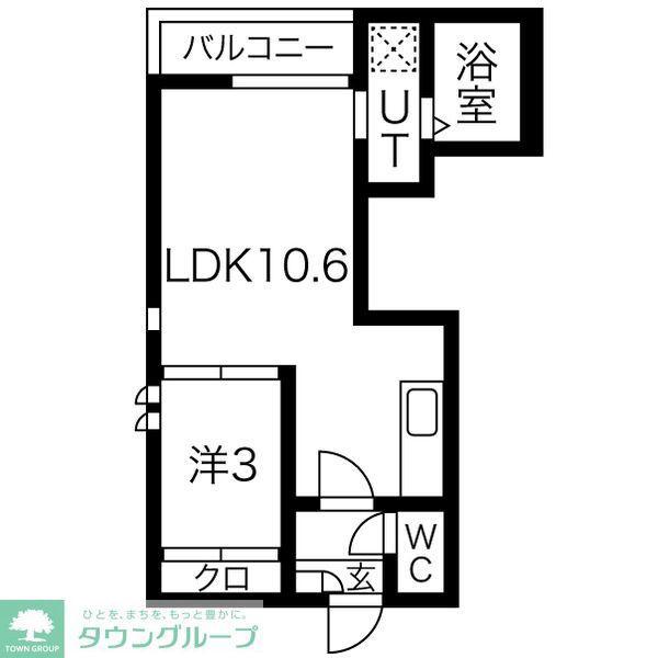 GRANDTIC緑(1LDK/1階)の間取り写真