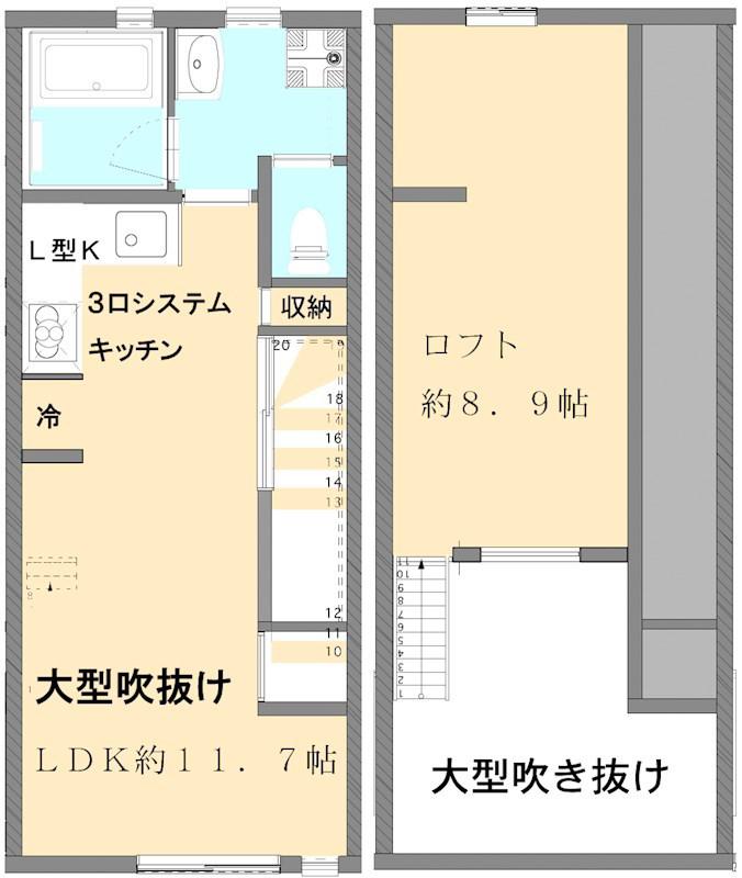 テラス駒沢(ワンルーム/2階)の間取り写真
