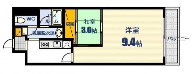 クレベール相原(2K/3階)の間取り写真
