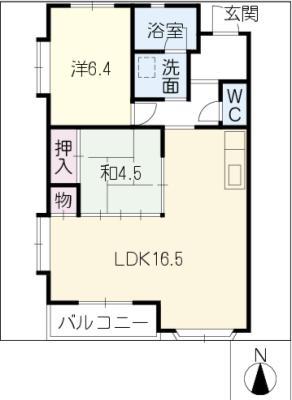 ファミールオオタ(2LDK/1階)の間取り写真