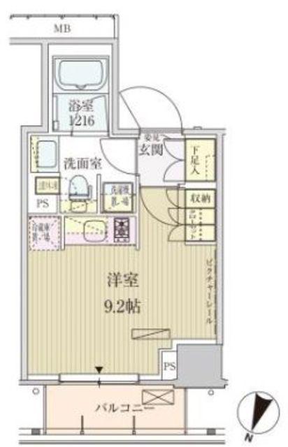 パークアクシス赤坂見附(ワンルーム/6階)の間取り写真