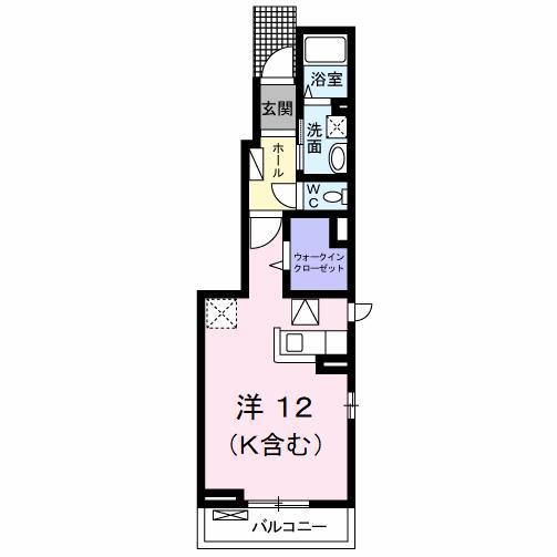エル フレールII(ワンルーム/1階)の間取り写真