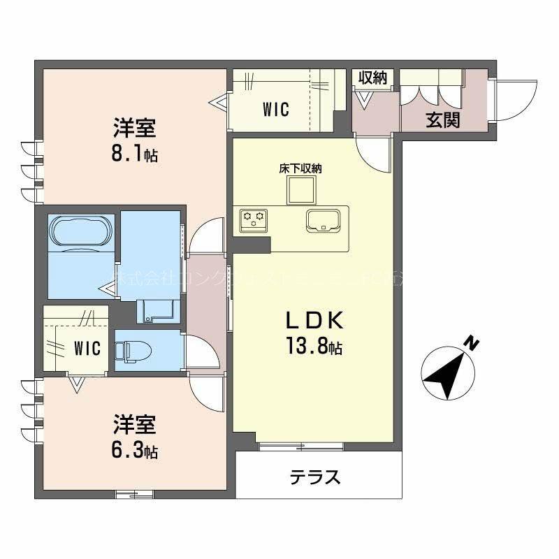 エクセルVI(2LDK/1階)の間取り写真