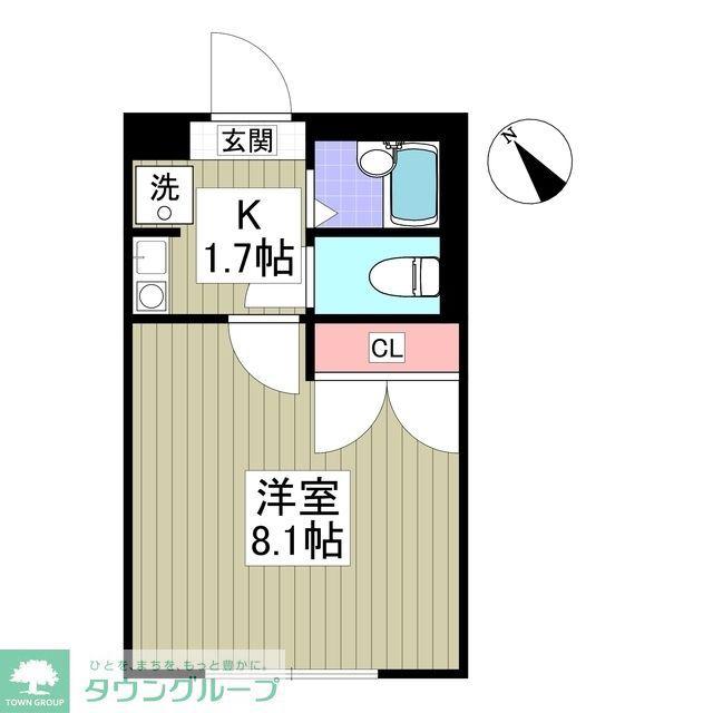ヴィラージュS(1K/1階)の間取り写真