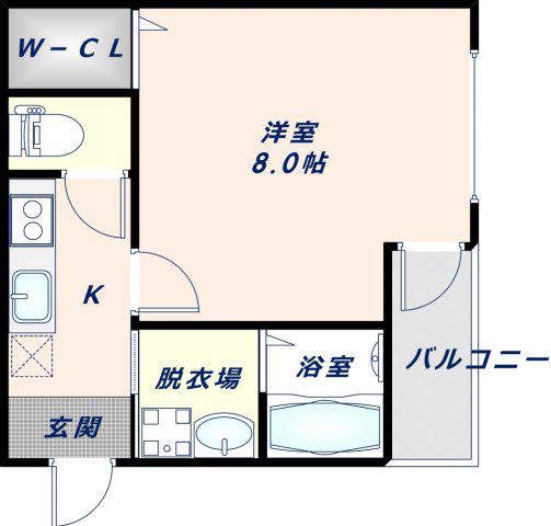 フジパレス深江橋南II番館(1K/2階)の間取り写真