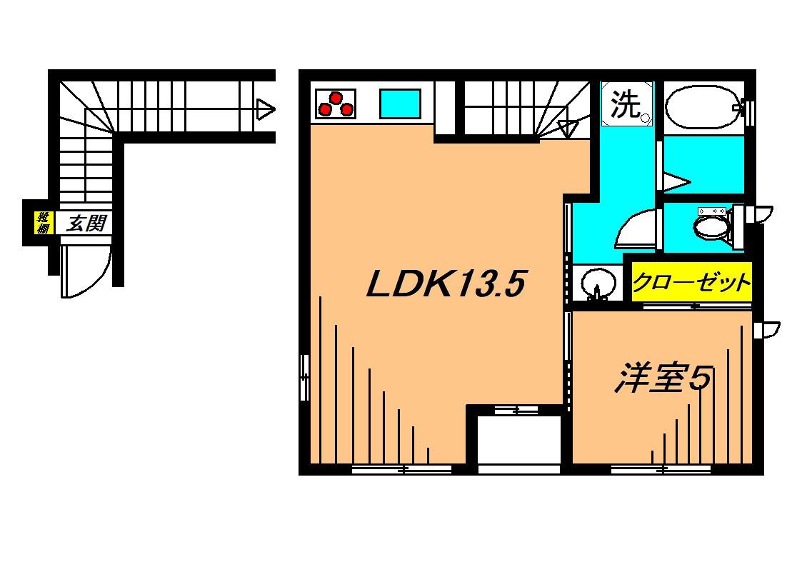 コルティーレ中延(1LDK/3階)の間取り写真