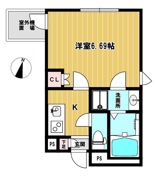 クレールメゾン(1K/3階)の間取り写真