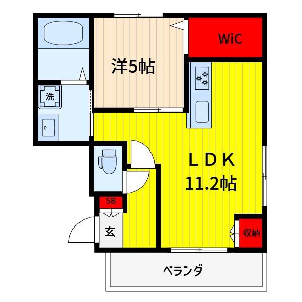 MAISON DE SOIE(1LDK/4階)の間取り写真