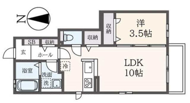 THISTLE(1LDK/1階)の間取り写真