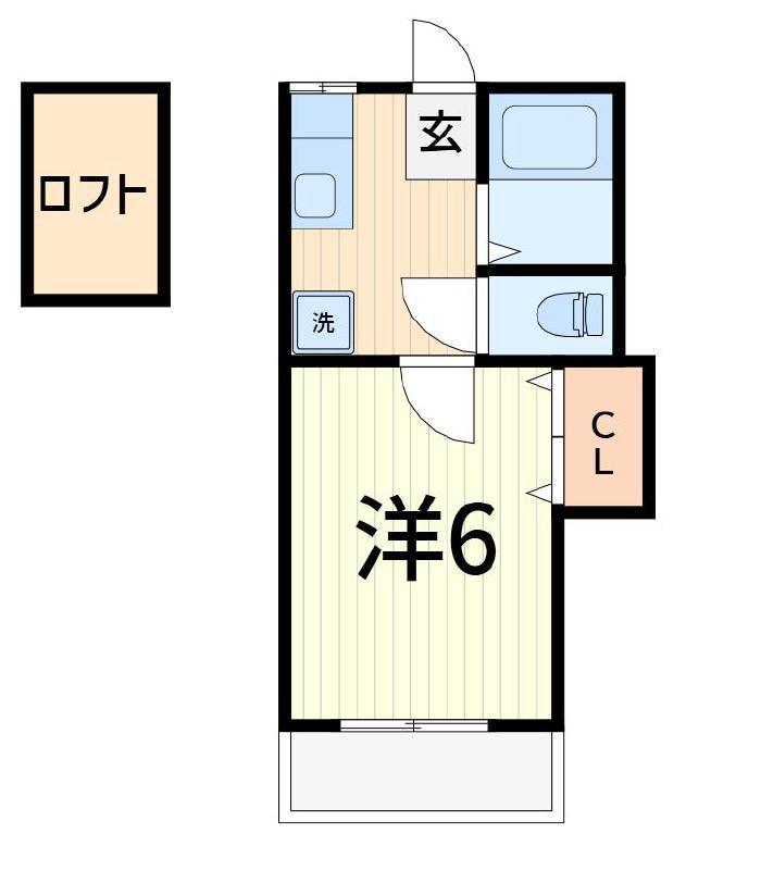 日ノ出コーポ(1K/2階)の間取り写真