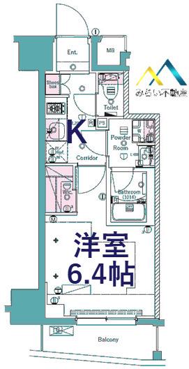 SYFORME SHINKOYASU(1K/4階)の間取り写真
