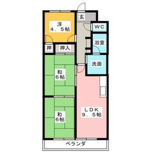 石照マンション花池(3LDK/2階)の間取り写真