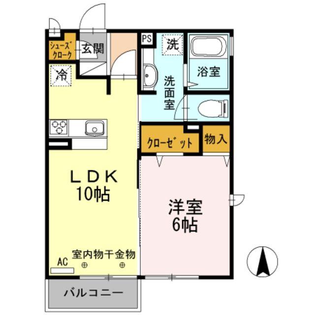 サン・ヴェール A棟(1LDK/1階)の間取り写真