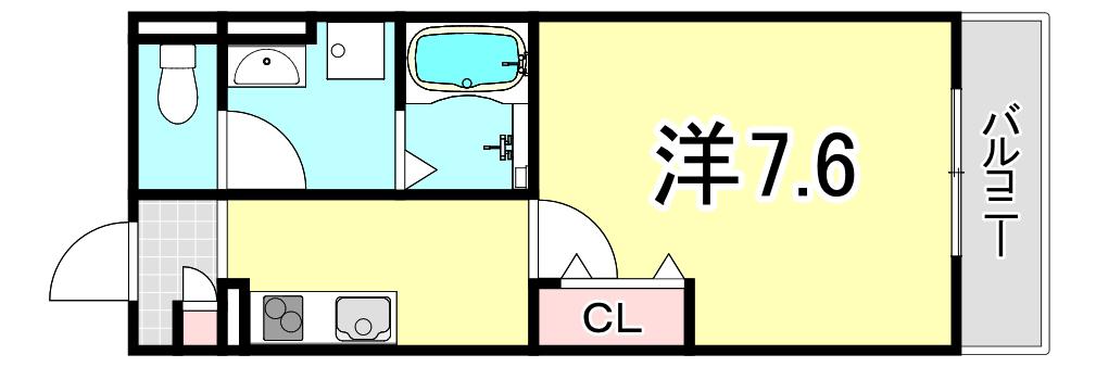 リアフラッツ上ヶ原(1LDK/2階)の間取り写真