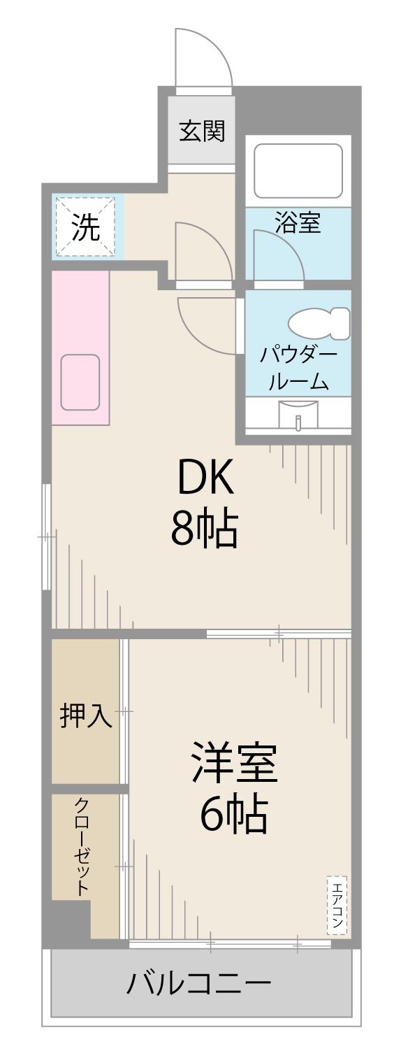 秀和日本橋箱崎レジデンス(1DK/9階)の間取り写真