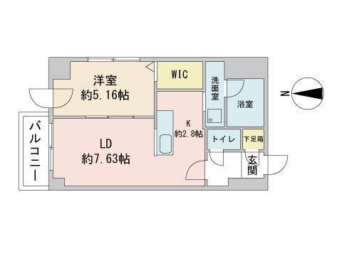 S-RESIDENCE近代美術館前(1LDK/5階)の間取り写真