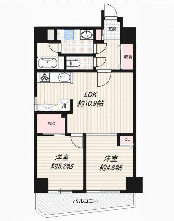 インプルーブ上野松が谷(2LDK/4階)の間取り写真