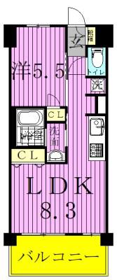ART RESIDENCE IN OOTAKA-NO-MORI(1LDK/1階)の間取り写真