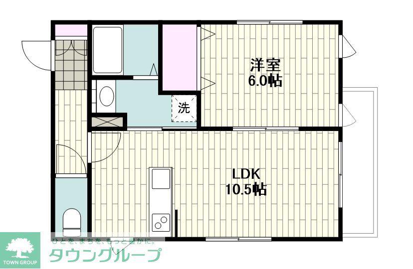 フェリオ鶴見(1LDK/1階)の間取り写真