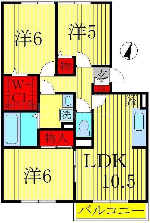 ラ・ミラージュ(3LDK/3階)の間取り写真