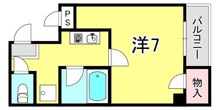 シェトワ大石(1K/6階)の間取り写真