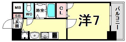 CITTA・VISTA神戸下山手通(1K/3階)の間取り写真