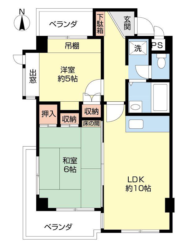 メッツハウス桜台(2LDK/2階)の間取り写真