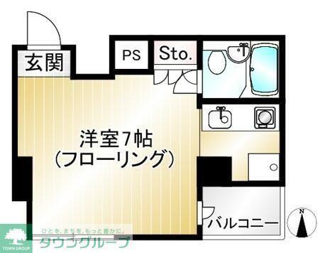 三興ビル(ワンルーム/6階)の間取り写真