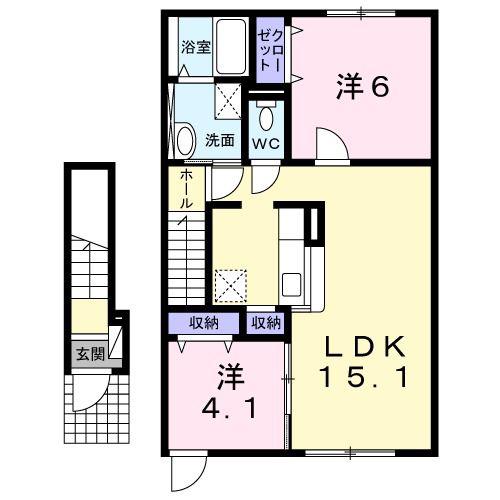 アクティフ(2LDK/2階)の間取り写真