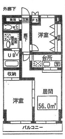 TCブリスガーデン(2LDK/4階)の間取り写真
