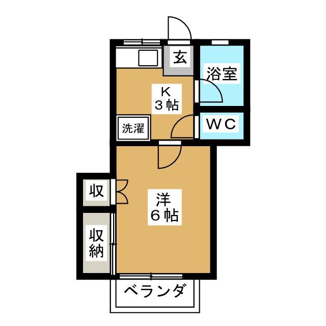 アネックス三和(1K/2階)の間取り写真
